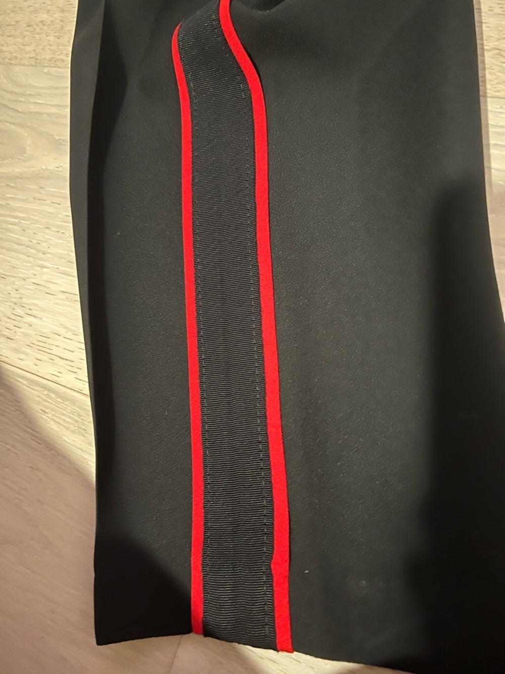 Banana Republic Black Cropped Pants with Red Pinstripes - Picture 5 of 5